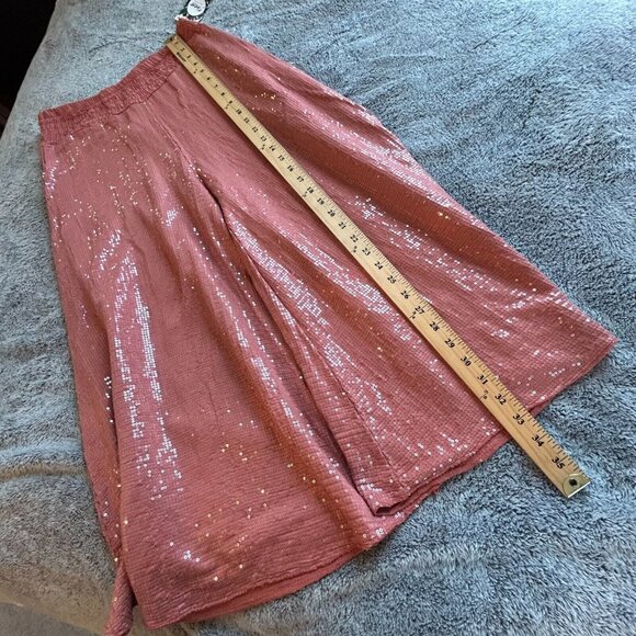 SIRoco Mojacar Womens Culotte Pants Small 26 Sequins Festival Y2K Wide Leg 17563 - Picture 6 of 13